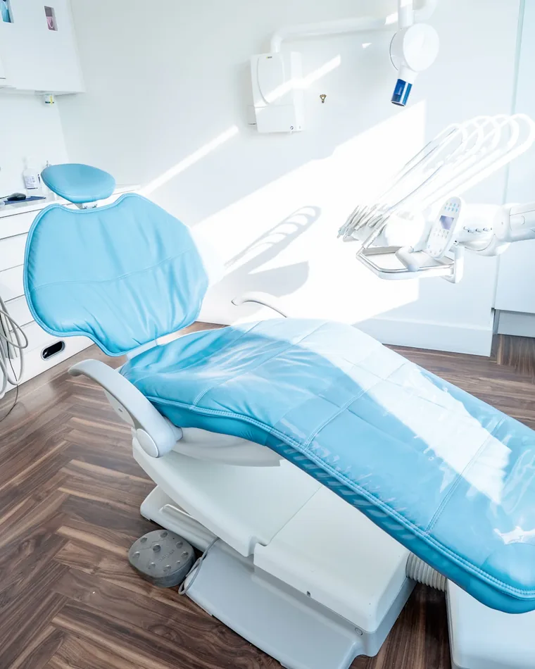Paciente durante avaliação odontológica